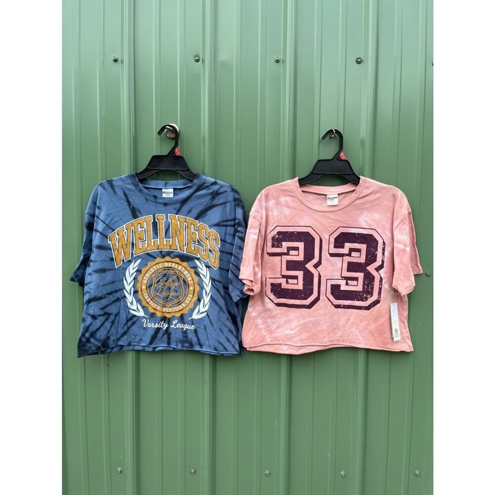 Tie-Dye Cropped Short SleeveT-Shirts 2-Pack Size M